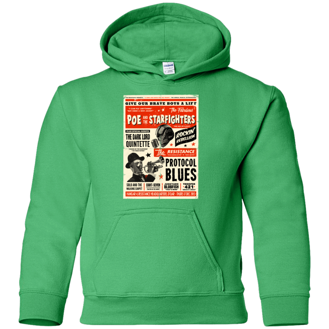 Sweatshirts Irish Green / YS Poe and The Starfighters Youth Hoodie