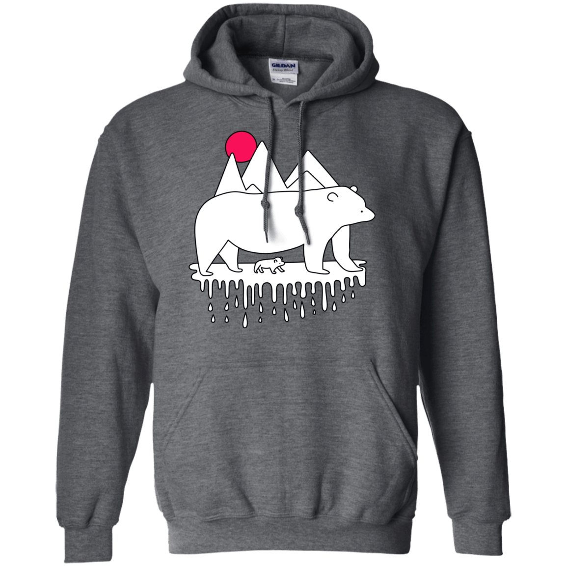 Sweatshirts Dark Heather / S Polar Bear Family Pullover Hoodie