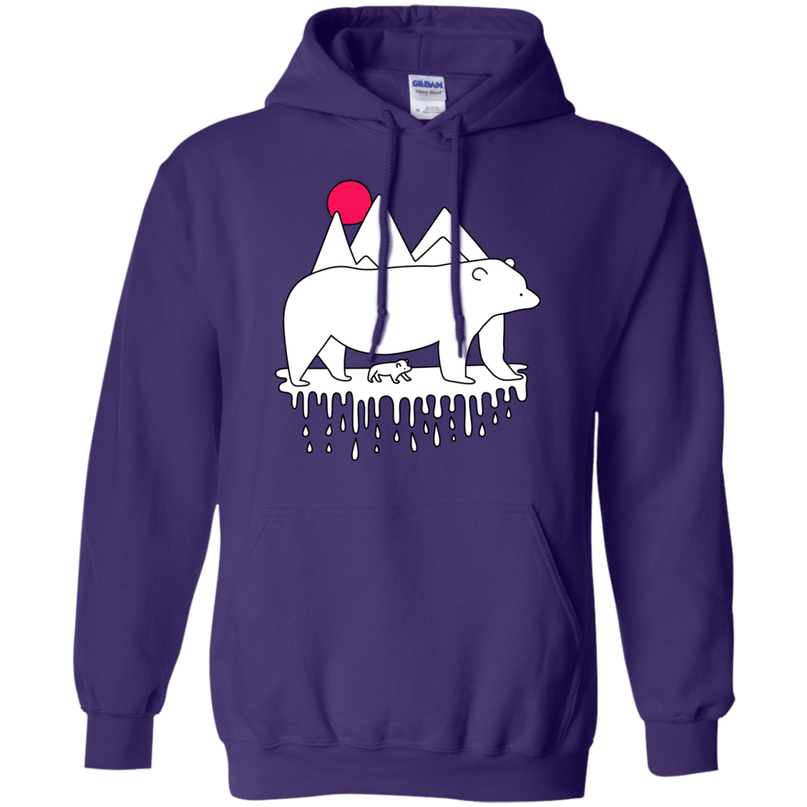 Sweatshirts Purple / S Polar Bear Family Pullover Hoodie