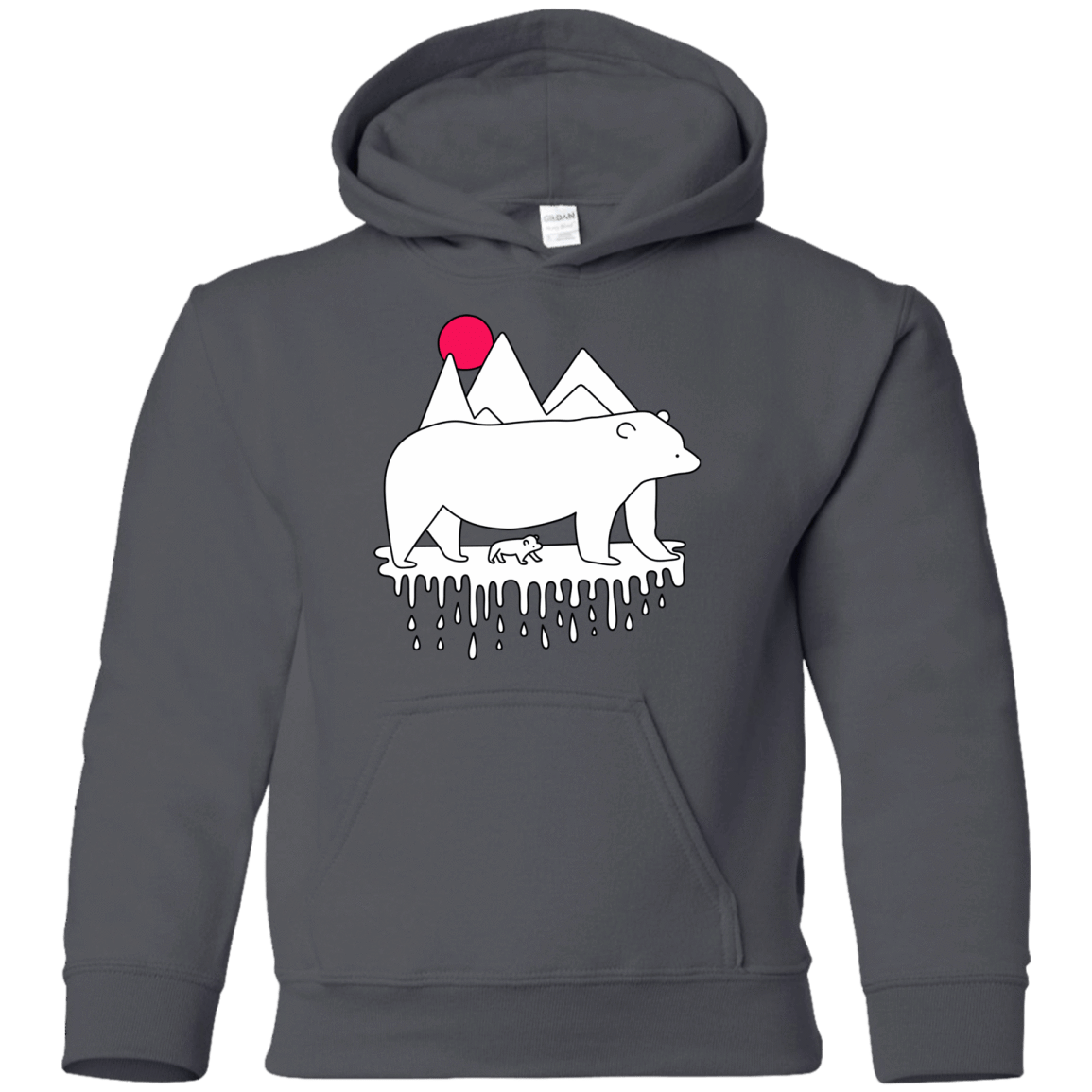 Sweatshirts Charcoal / YS Polar Bear Family Youth Hoodie