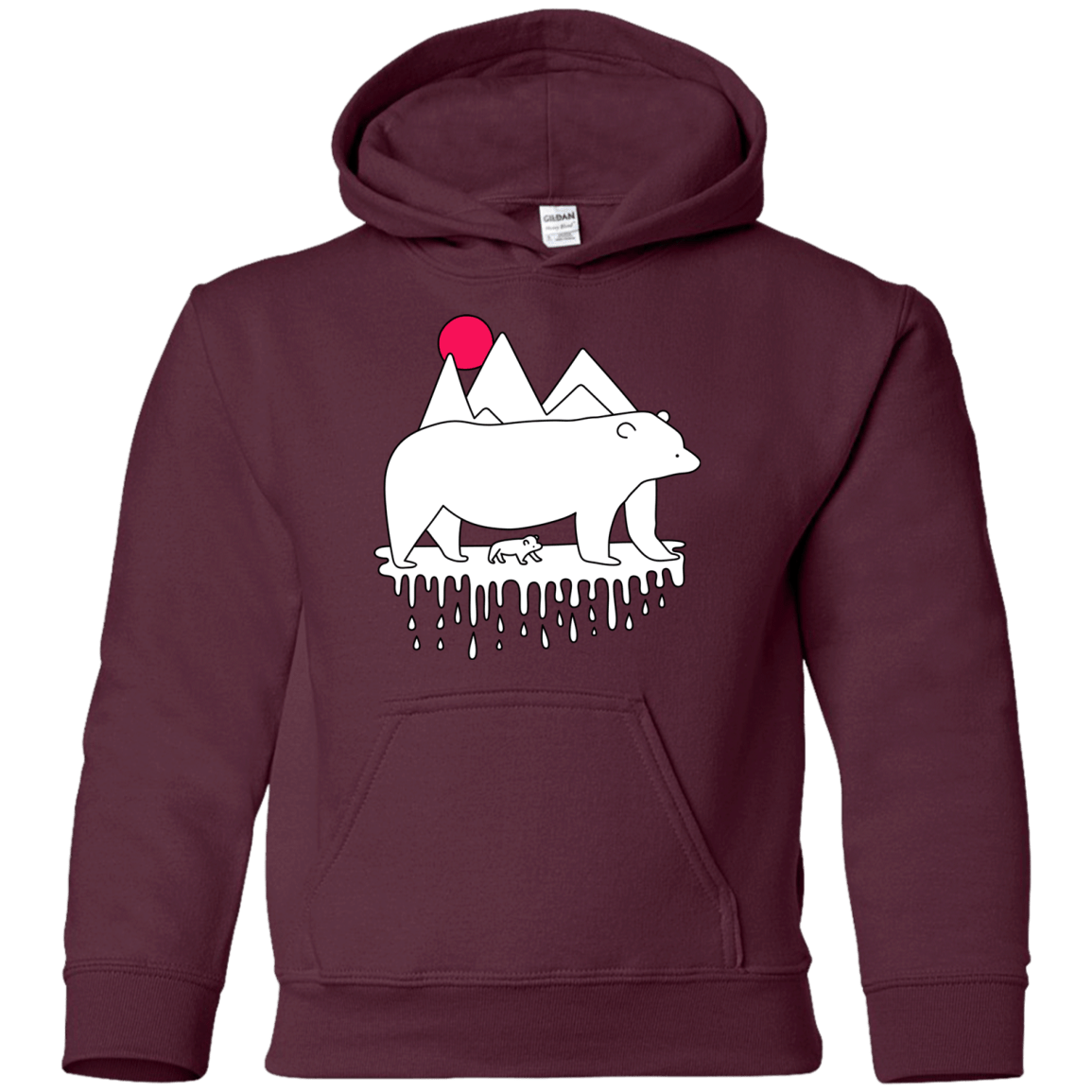Sweatshirts Maroon / YS Polar Bear Family Youth Hoodie