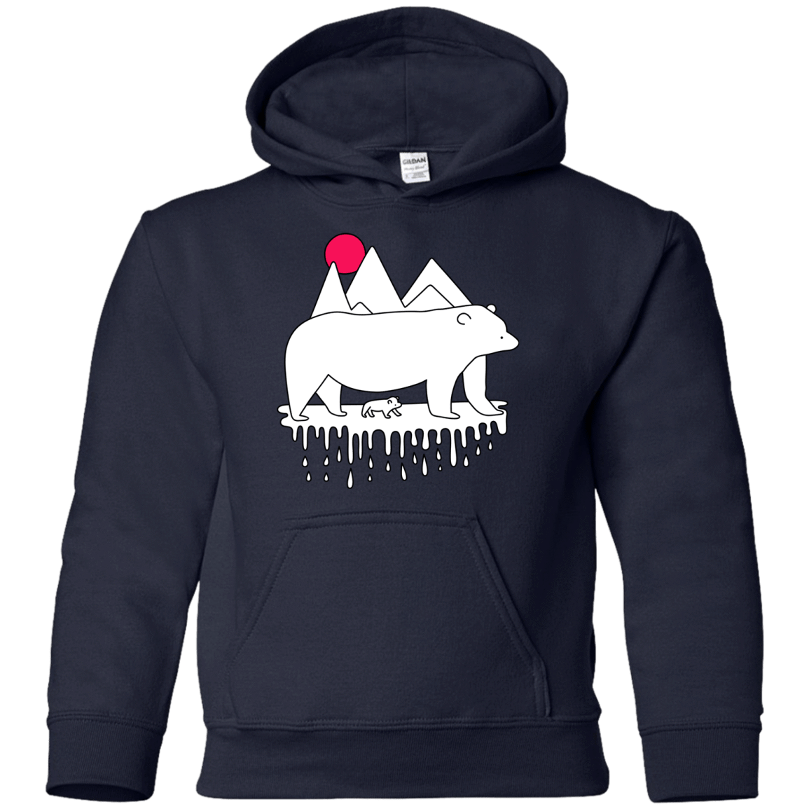 Sweatshirts Navy / YS Polar Bear Family Youth Hoodie