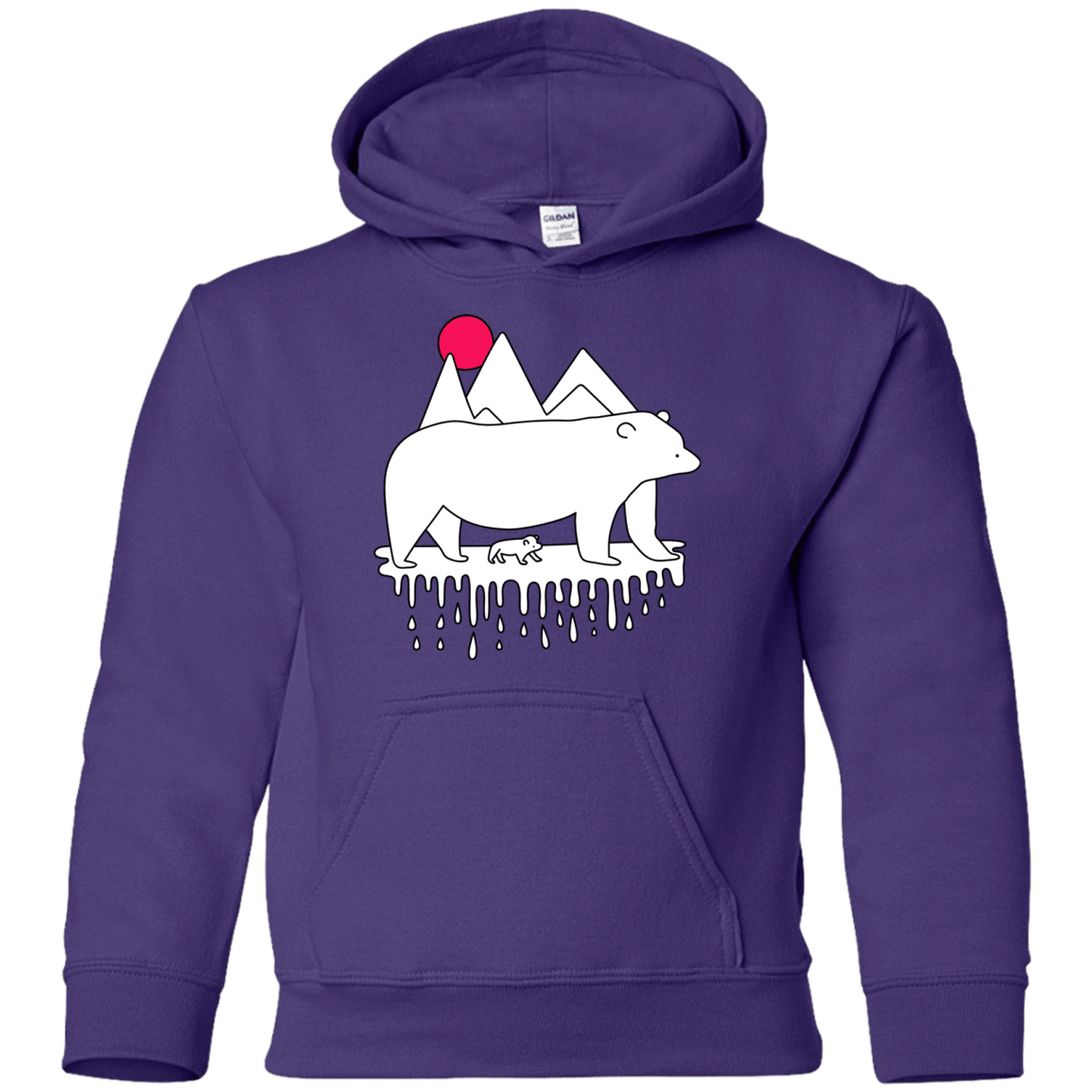 Sweatshirts Purple / YS Polar Bear Family Youth Hoodie