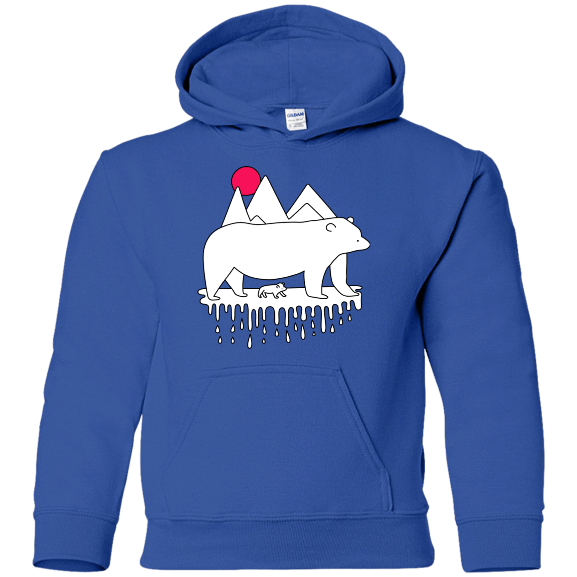 Sweatshirts Royal / YS Polar Bear Family Youth Hoodie