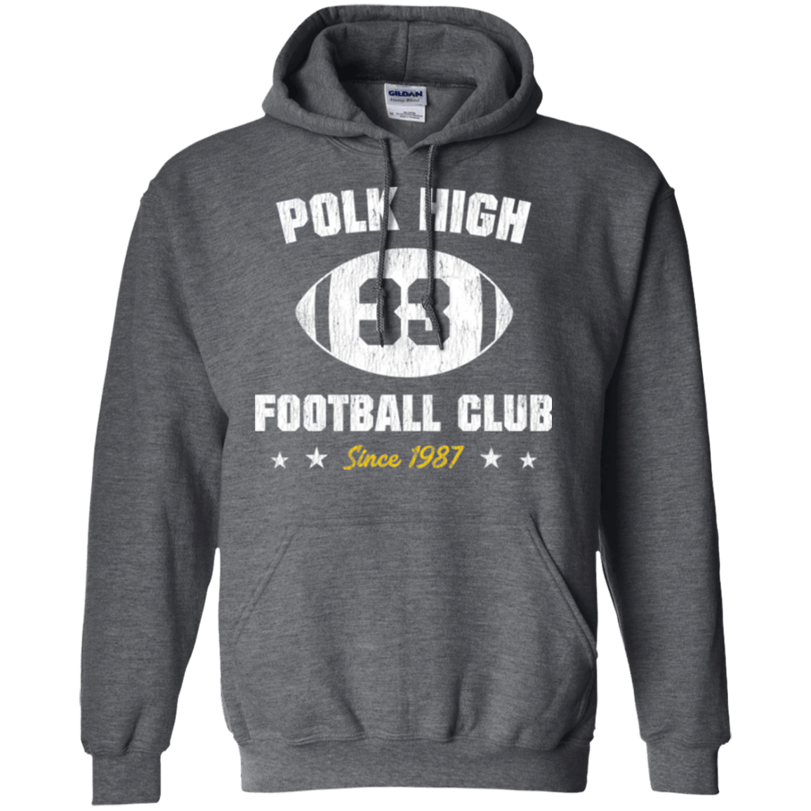 Sweatshirts Dark Heather / Small Polk High Football Pullover Hoodie