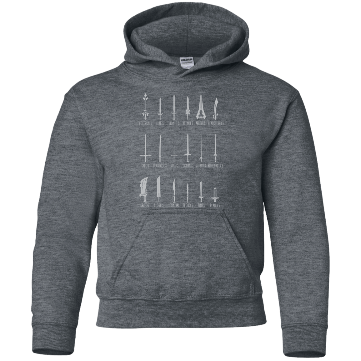 Sweatshirts Dark Heather / YS POPULAR SWORDS Youth Hoodie