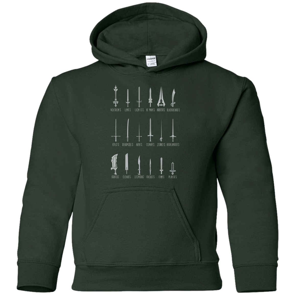 Sweatshirts Forest Green / YS POPULAR SWORDS Youth Hoodie