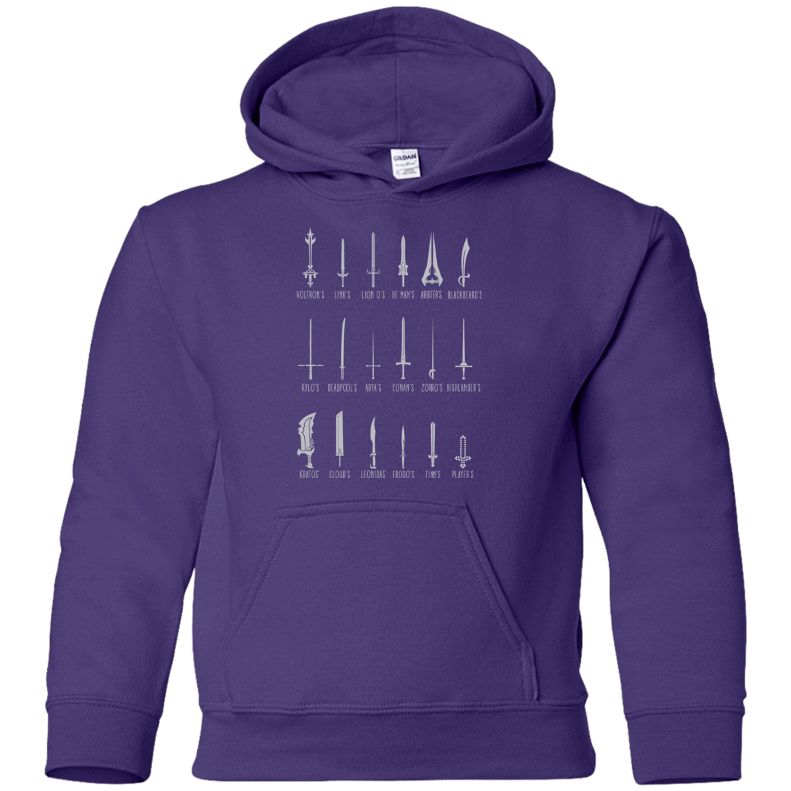 Sweatshirts Purple / YS POPULAR SWORDS Youth Hoodie