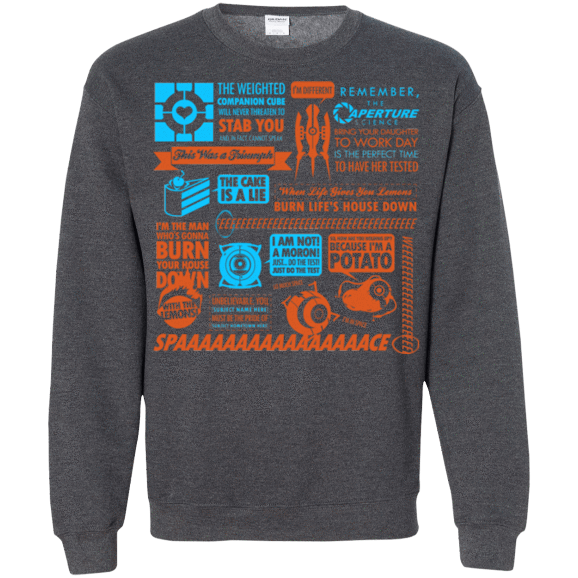 Sweatshirts Dark Heather / Small Portal Quotes Crewneck Sweatshirt