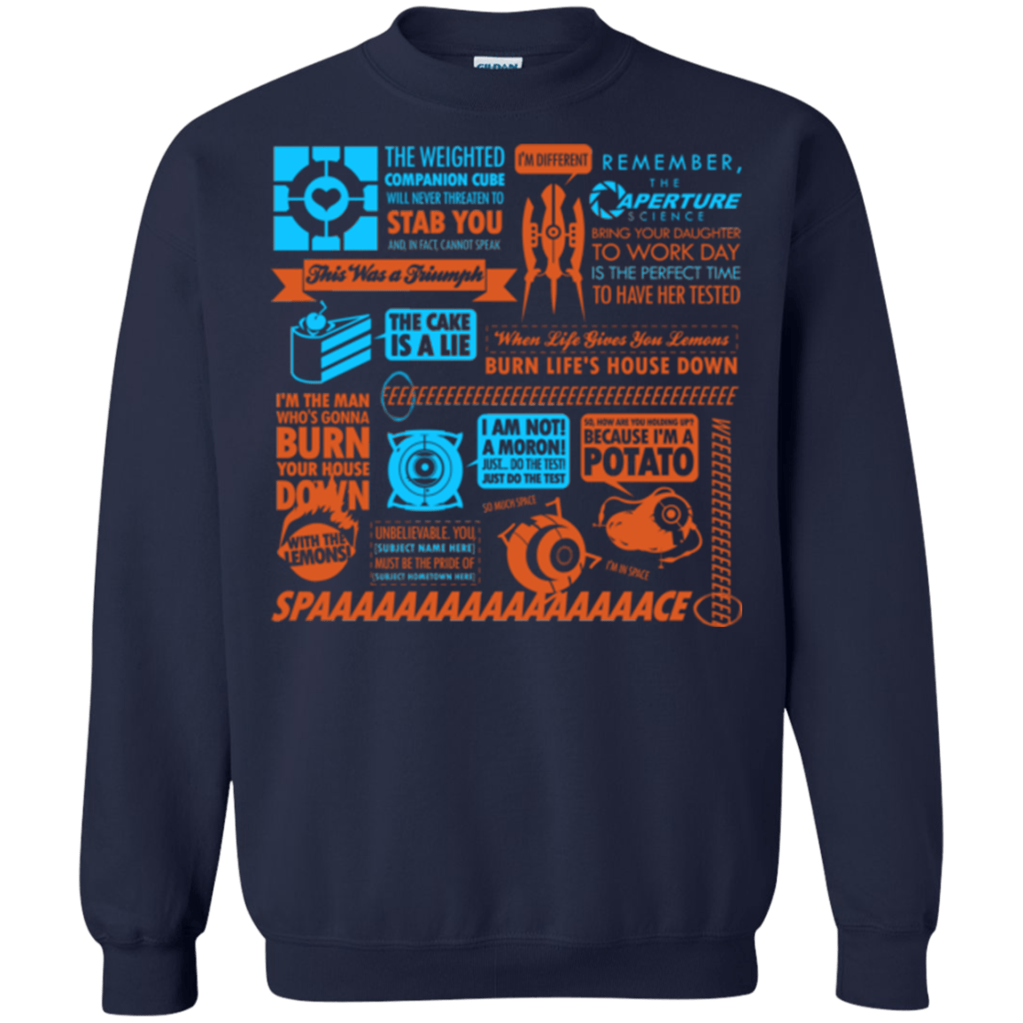 Sweatshirts Navy / Small Portal Quotes Crewneck Sweatshirt