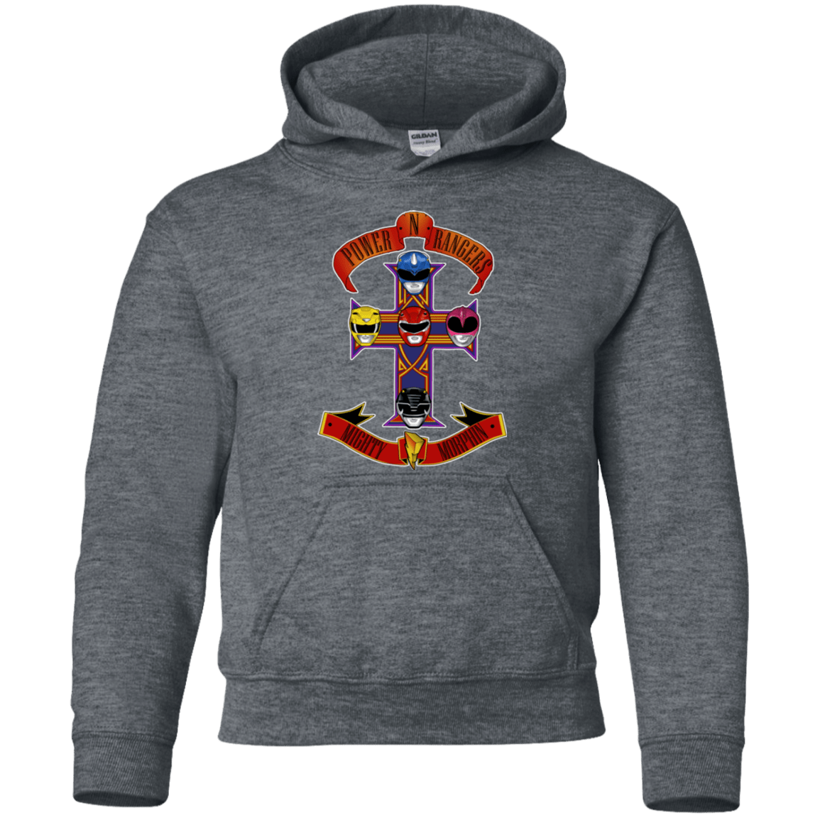 Sweatshirts Dark Heather / YS Power N Rangers Youth Hoodie