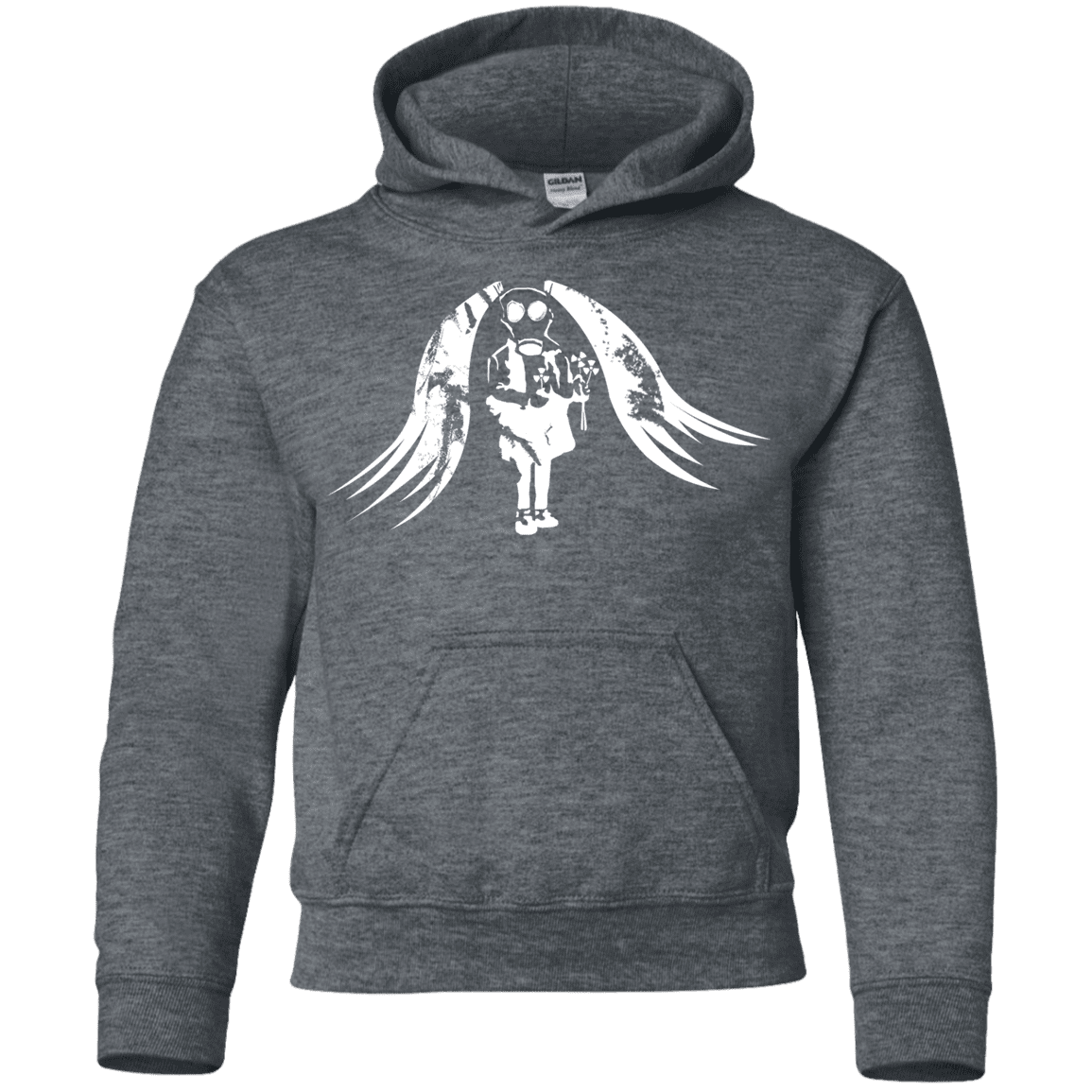 Sweatshirts Dark Heather / YS Pretty Mask Youth Hoodie