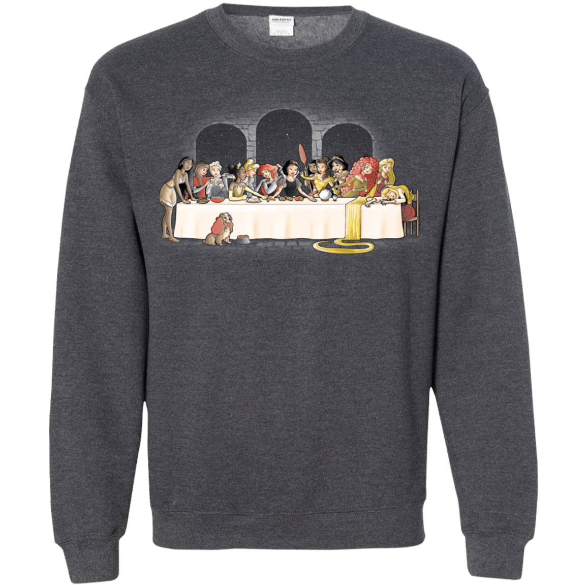 Sweatshirts Dark Heather / S Princess Dinner (2) Crewneck Sweatshirt