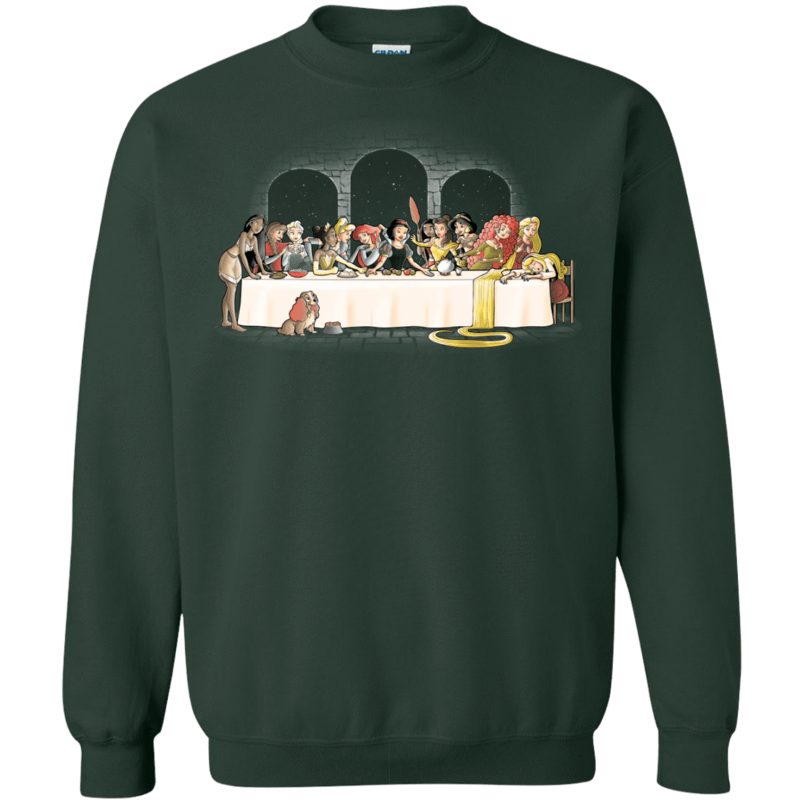 Sweatshirts Forest Green / S Princess Dinner (2) Crewneck Sweatshirt