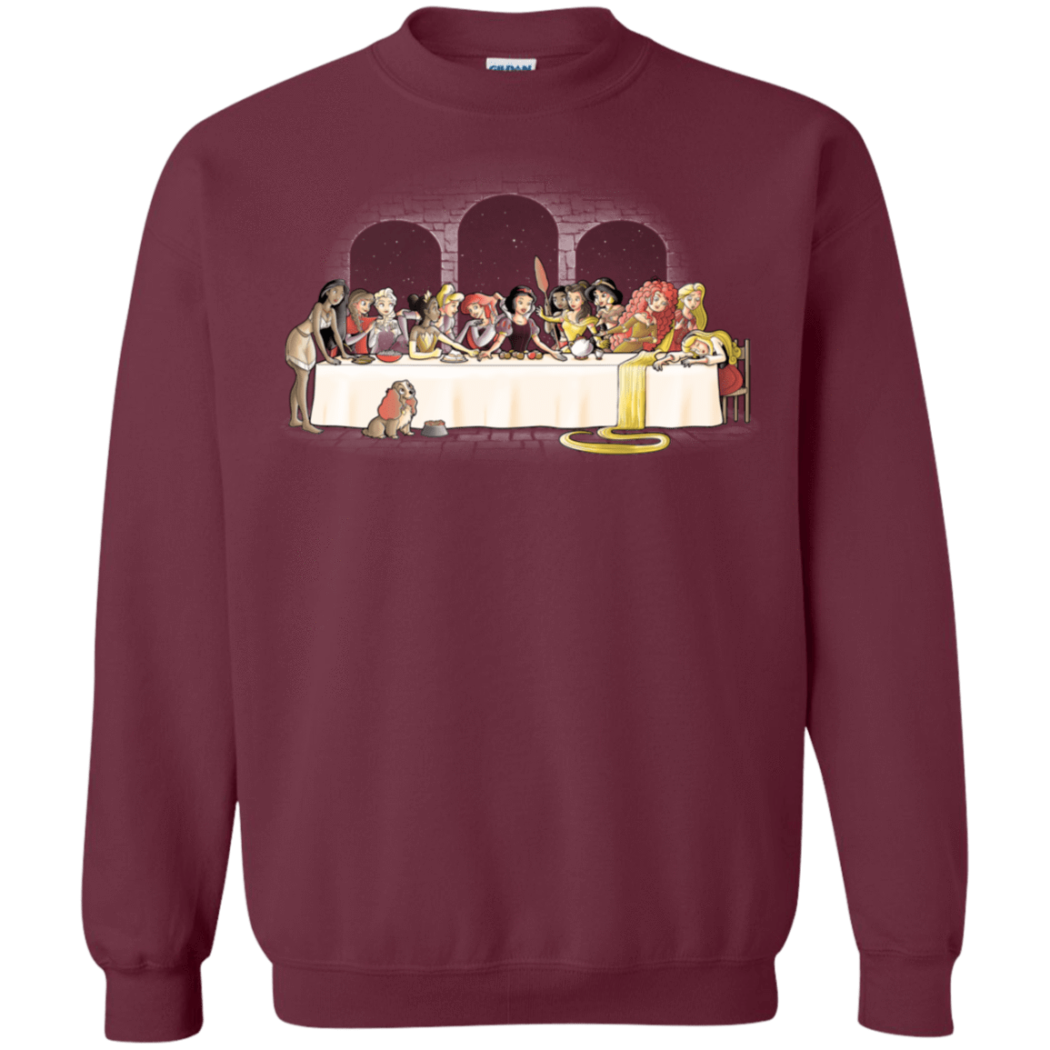 Sweatshirts Maroon / S Princess Dinner (2) Crewneck Sweatshirt