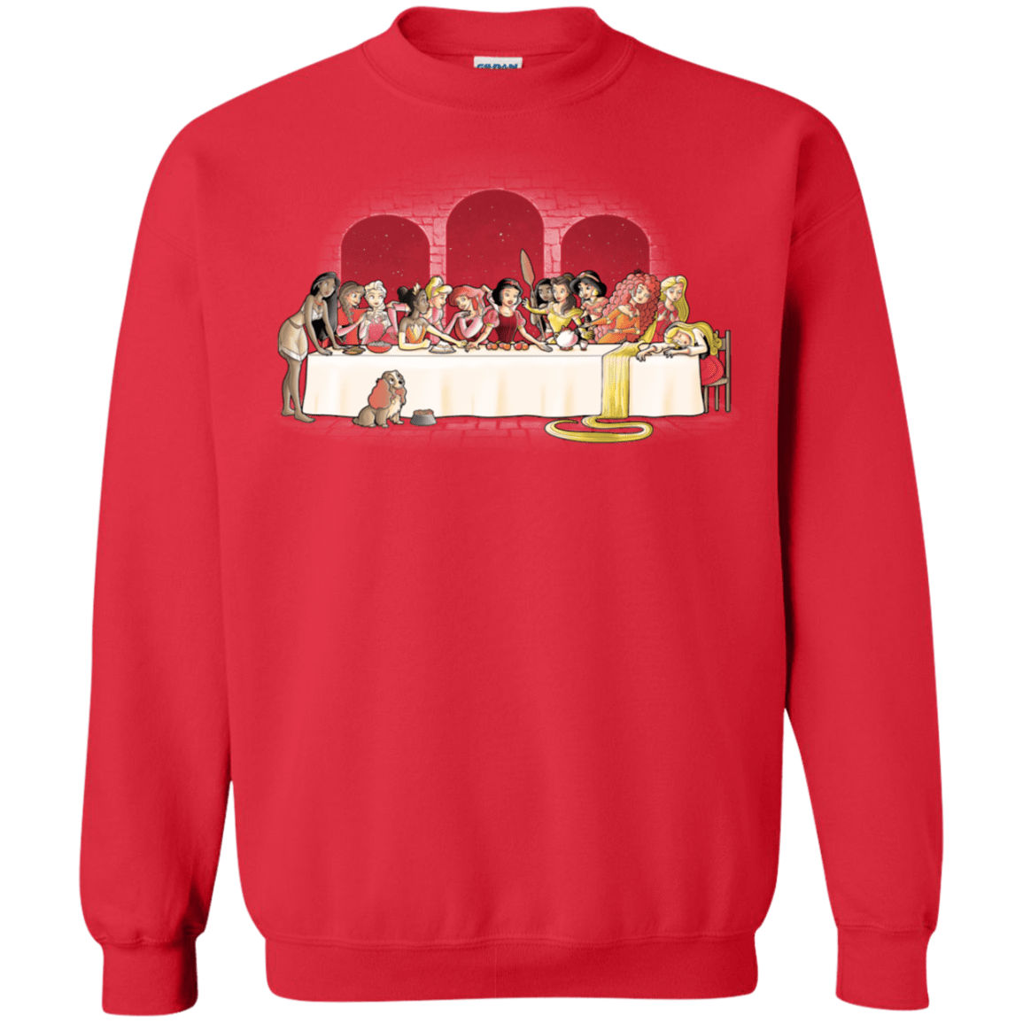 Sweatshirts Red / S Princess Dinner (2) Crewneck Sweatshirt