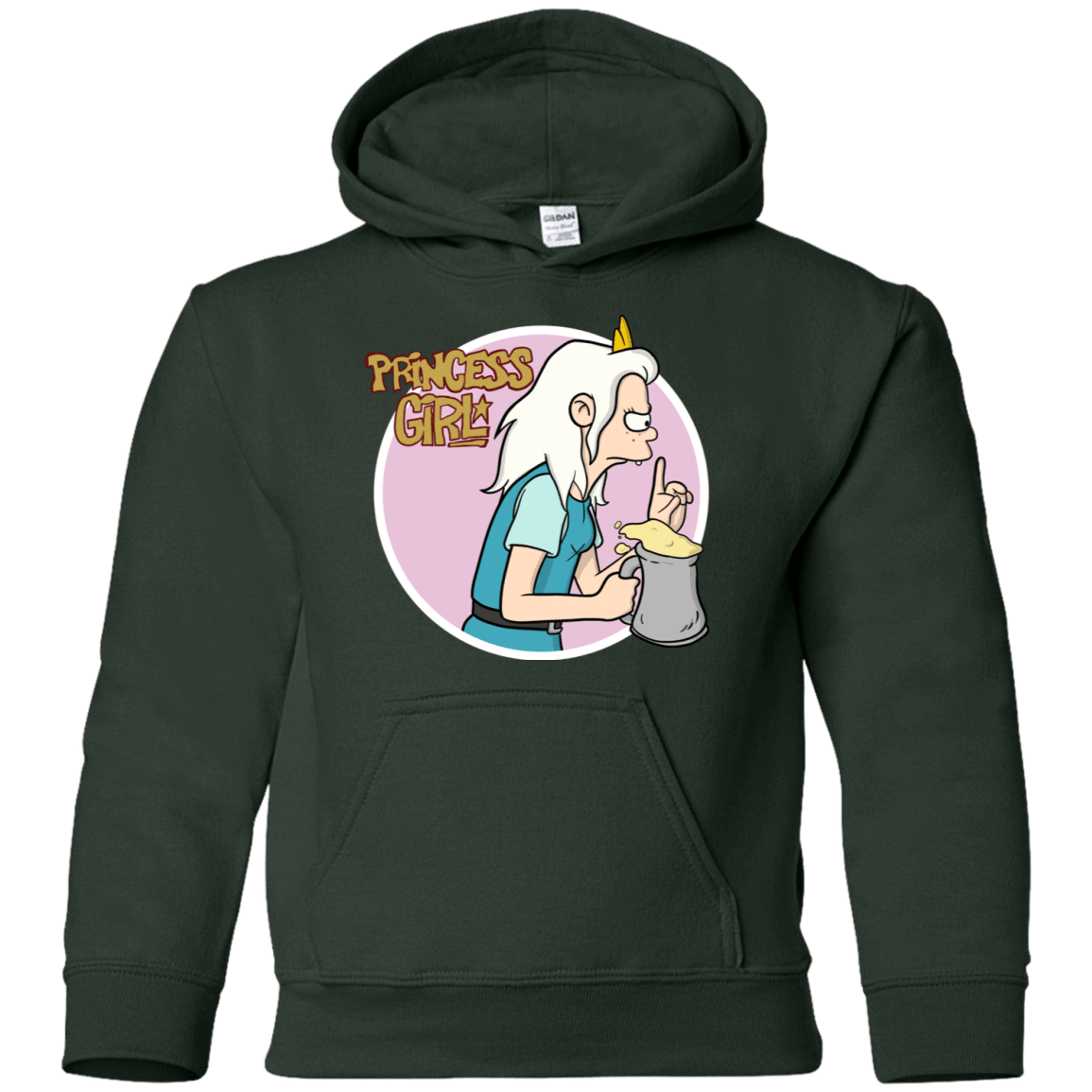 Sweatshirts Forest Green / YS Princess Girl Youth Hoodie