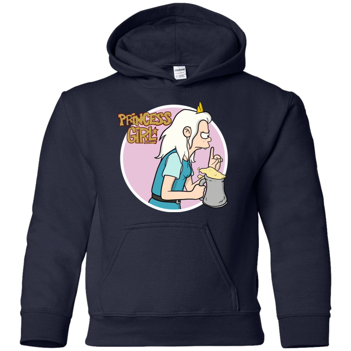 Sweatshirts Navy / YS Princess Girl Youth Hoodie