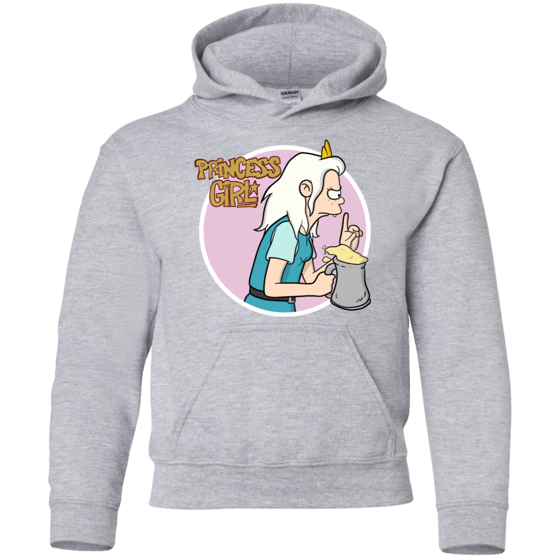 Sweatshirts Sport Grey / YS Princess Girl Youth Hoodie