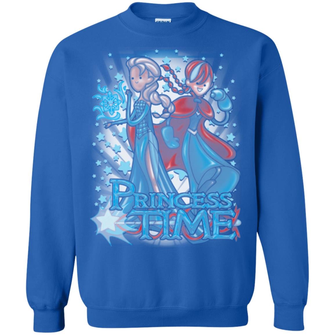 Sweatshirts Royal / Small Princess Time Elsa Anna Crewneck Sweatshirt