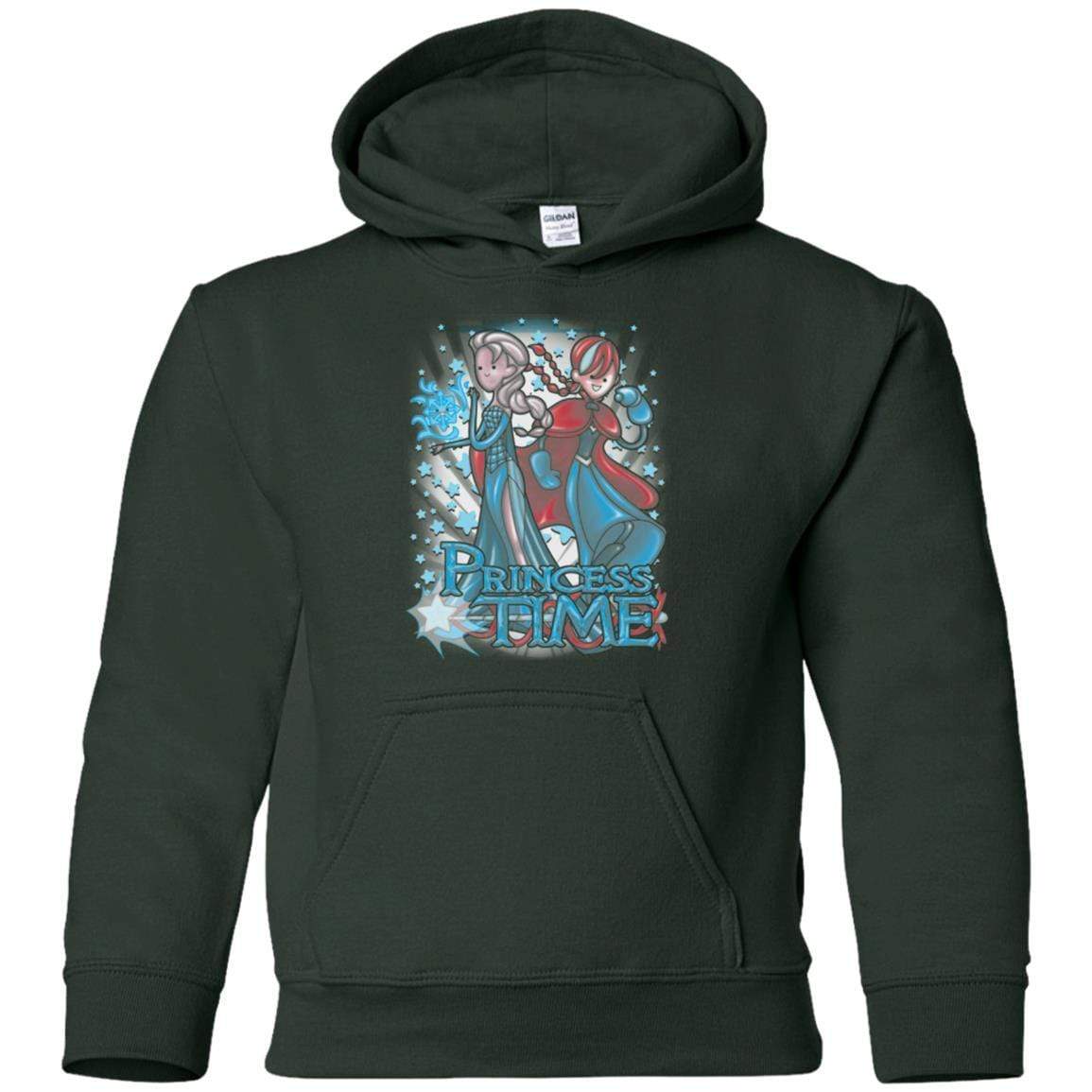 Sweatshirts Forest Green / YS Princess Time Elsa Anna Youth Hoodie