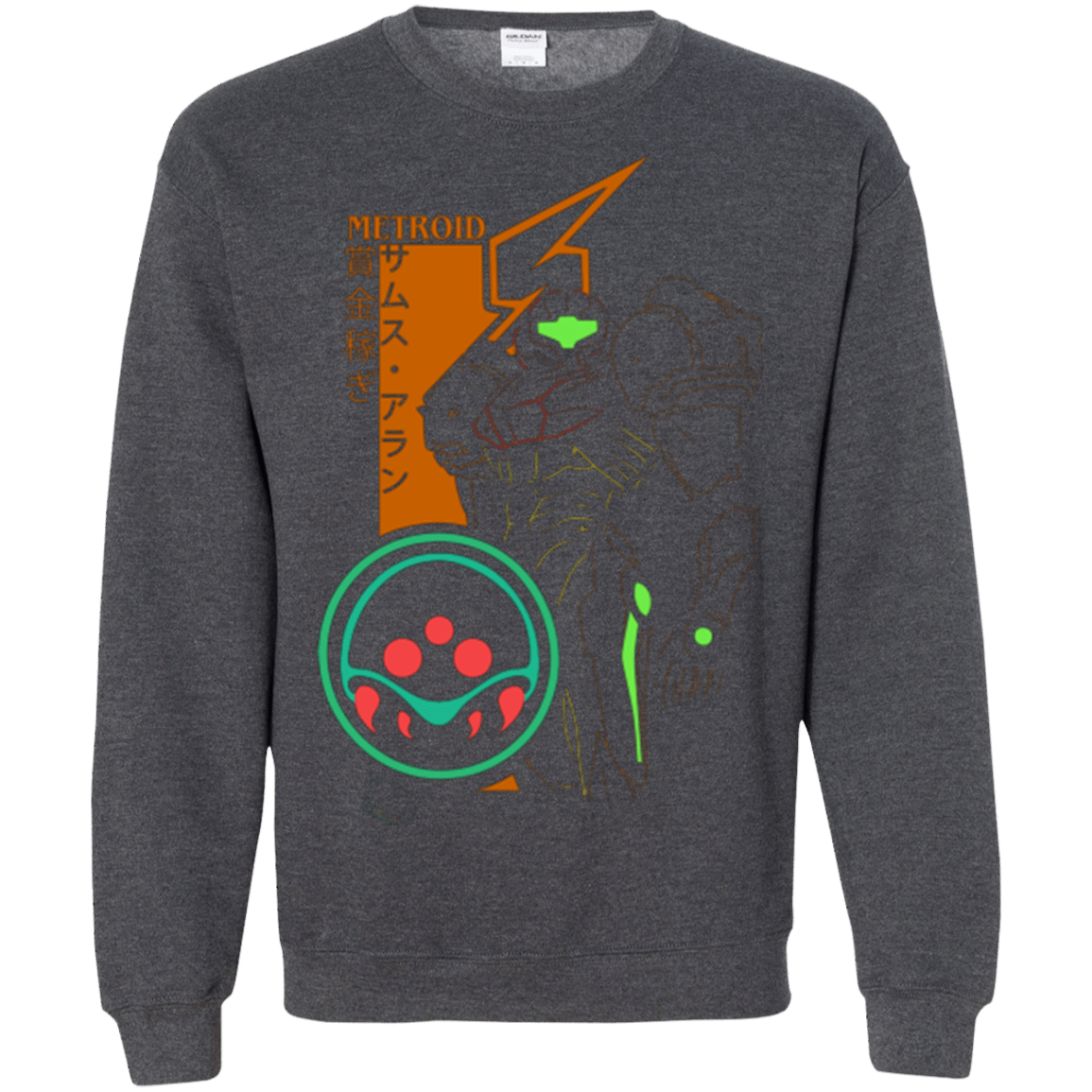 Sweatshirts Dark Heather / Small Profile-METROID Crewneck Sweatshirt