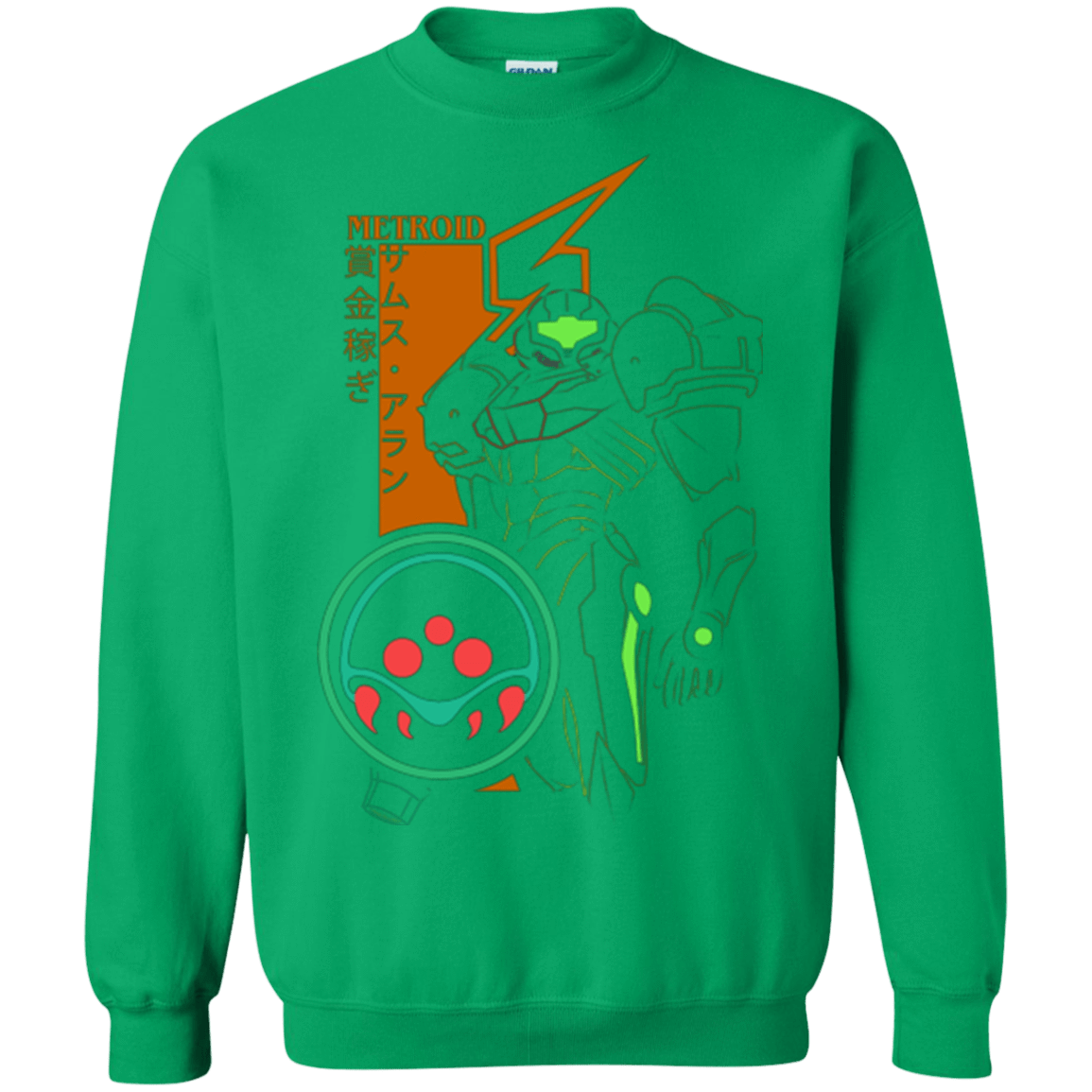 Sweatshirts Irish Green / Small Profile-METROID Crewneck Sweatshirt