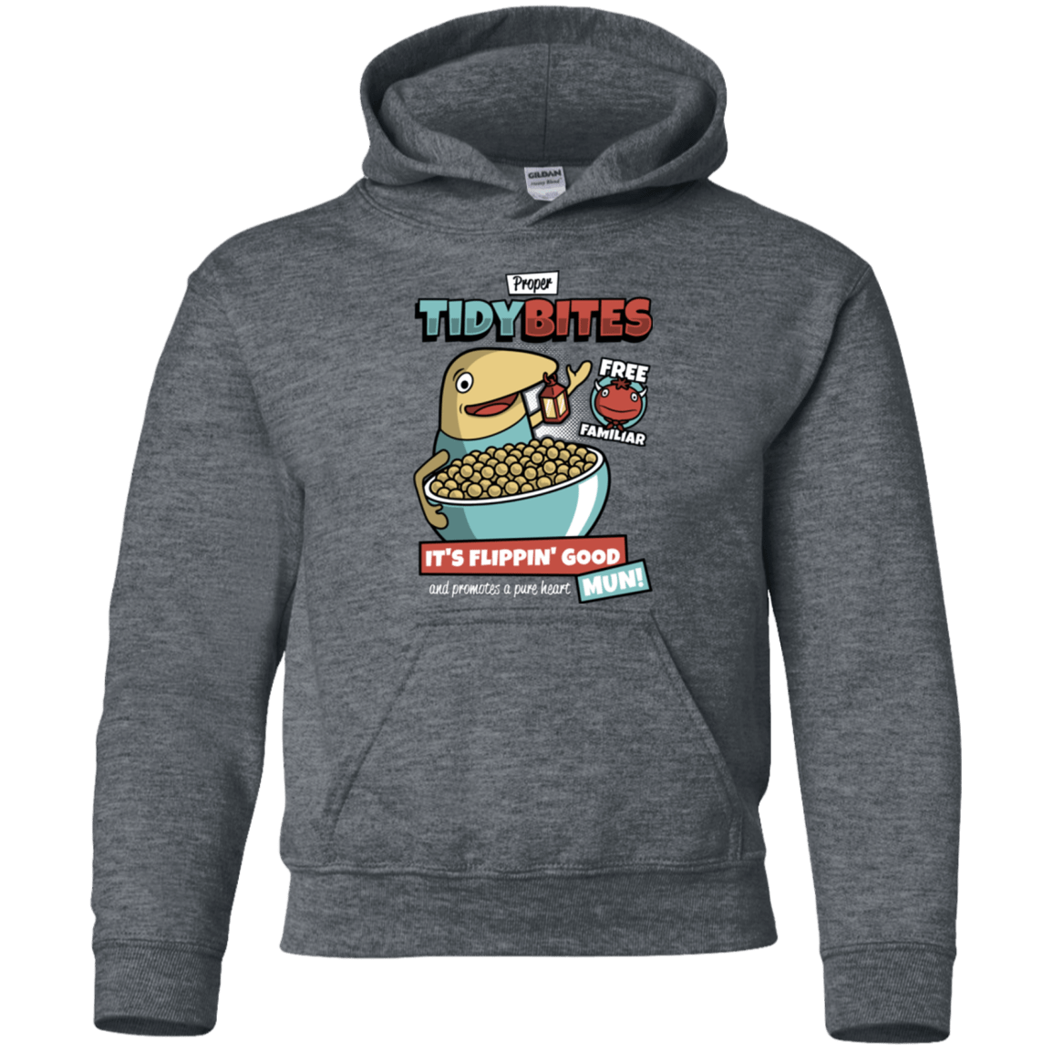 Sweatshirts Dark Heather / YS PROPER TIDY BITES Youth Hoodie