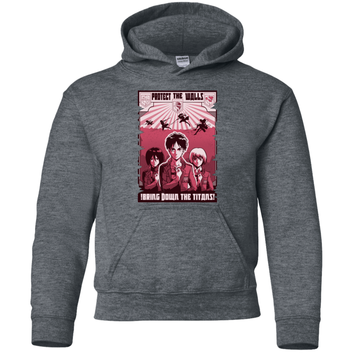 Sweatshirts Dark Heather / YS Protect the Walls Youth Hoodie