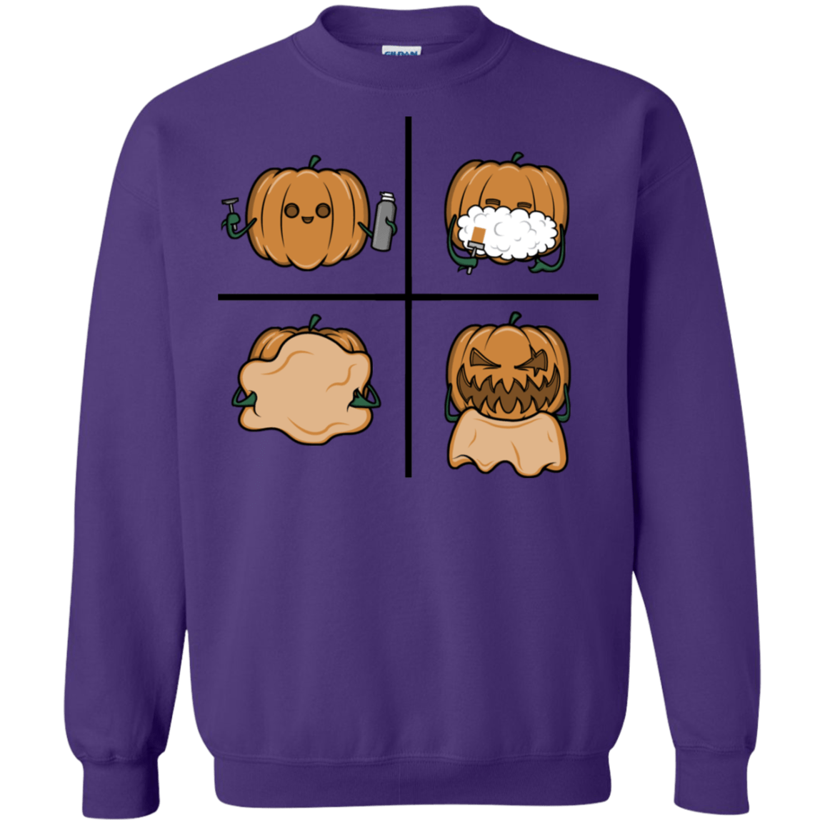 Sweatshirts Purple / S Pumpkin Shave Crewneck Sweatshirt