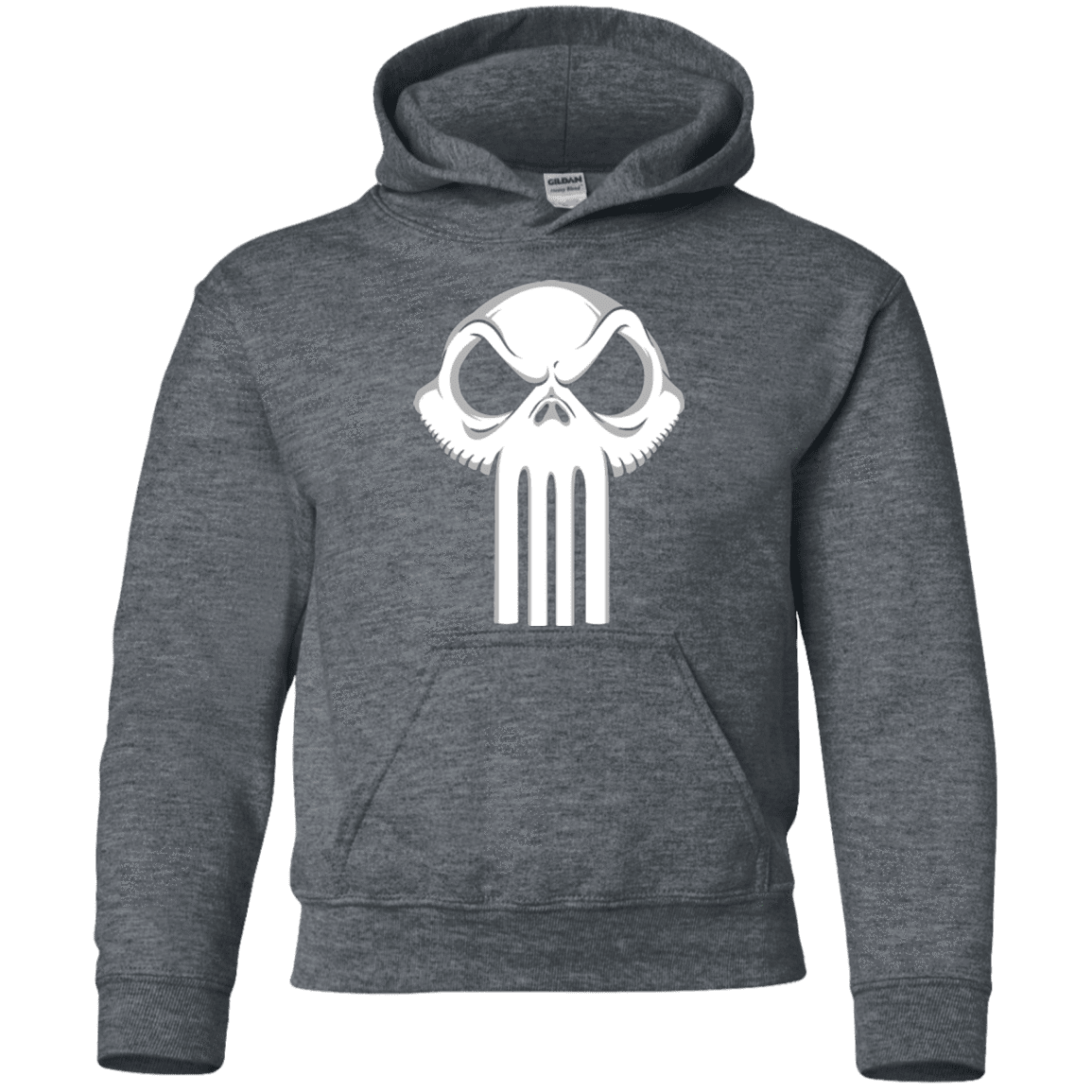 Sweatshirts Dark Heather / YS Punisher King Youth Hoodie