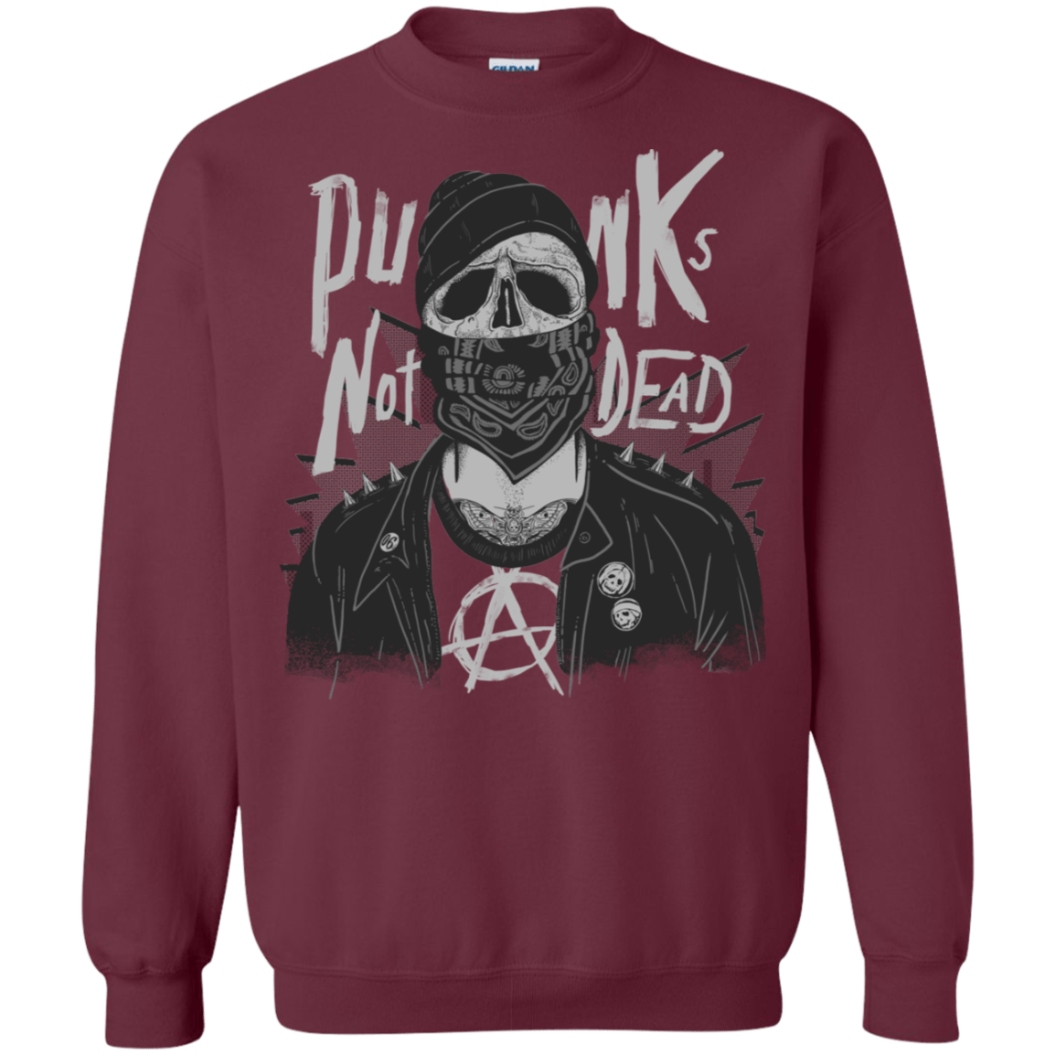 Sweatshirts Maroon / S PUNK SKULL Crewneck Sweatshirt