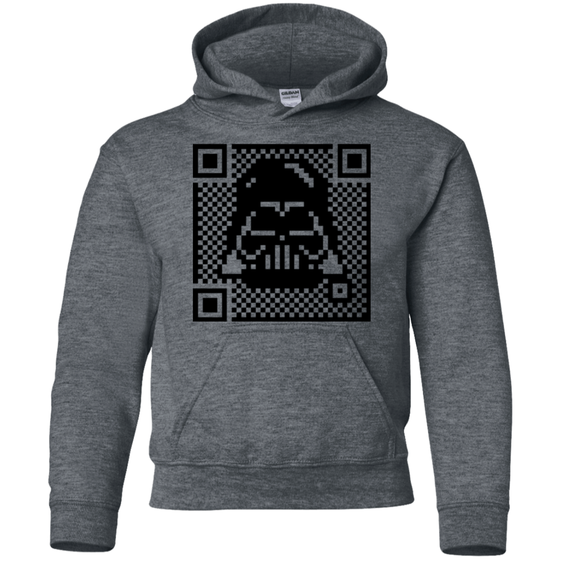 Sweatshirts Dark Heather / YS QR vader Youth Hoodie