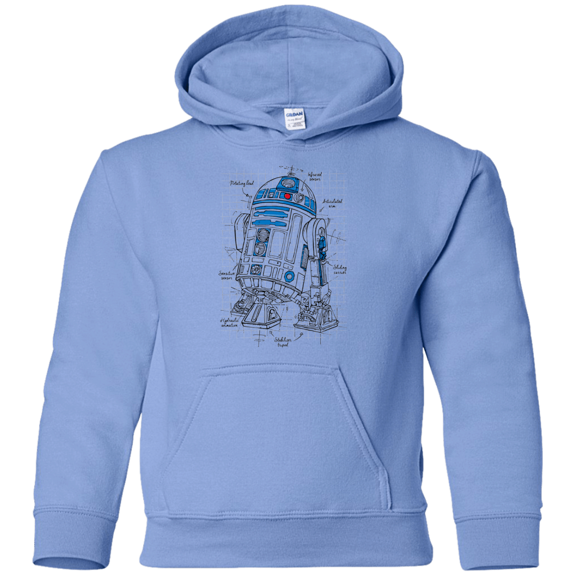 Sweatshirts Carolina Blue / YS R2D2 Plan Youth Hoodie