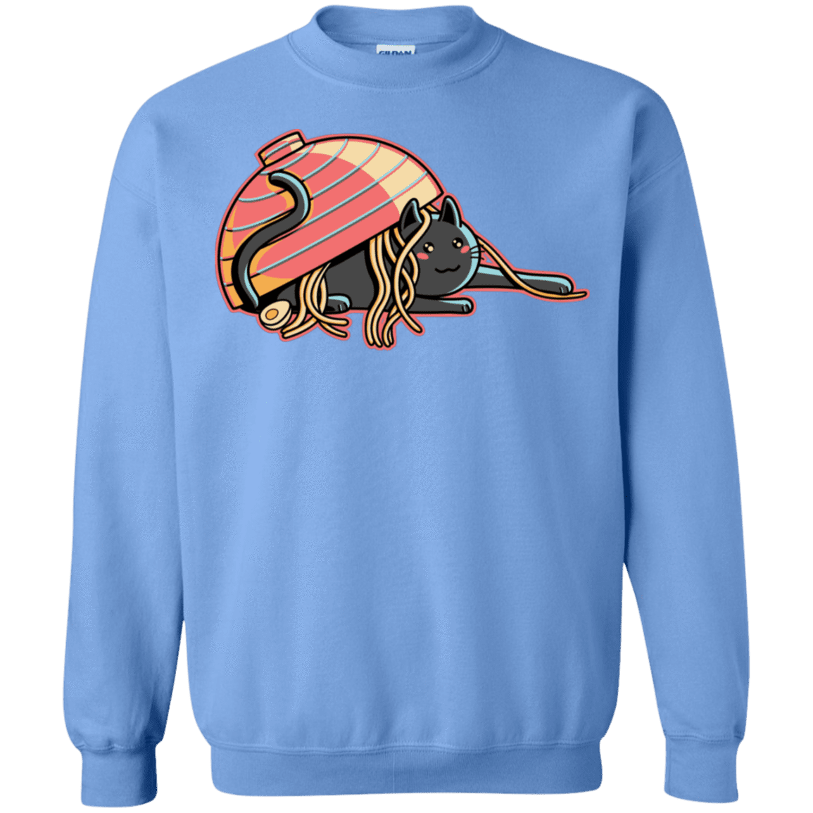 Sweatshirts Carolina Blue / S Ramen Loving Cat Crewneck Sweatshirt