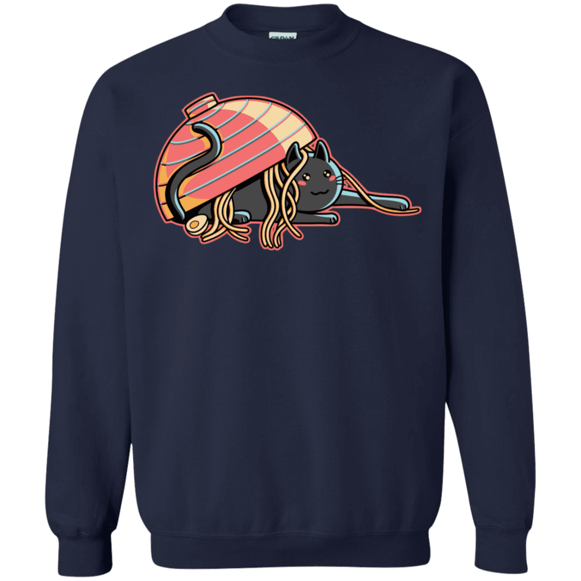 Sweatshirts Navy / S Ramen Loving Cat Crewneck Sweatshirt