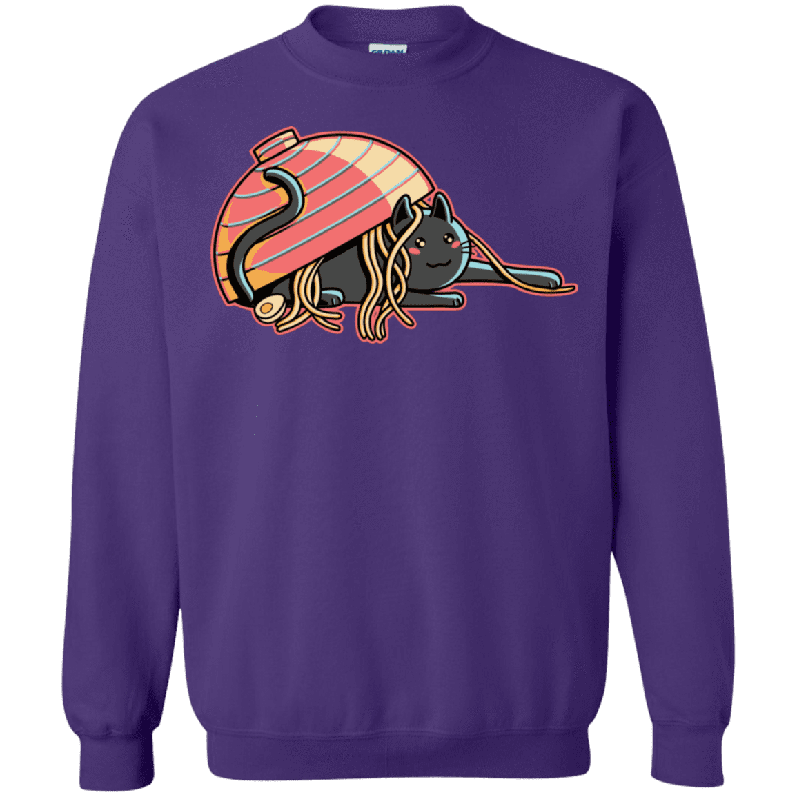 Sweatshirts Purple / S Ramen Loving Cat Crewneck Sweatshirt
