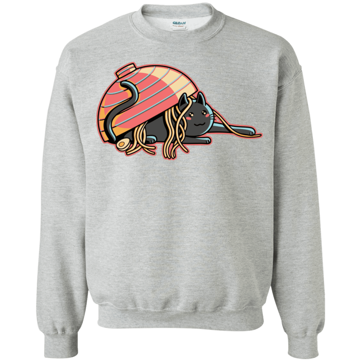 Sweatshirts Sport Grey / S Ramen Loving Cat Crewneck Sweatshirt