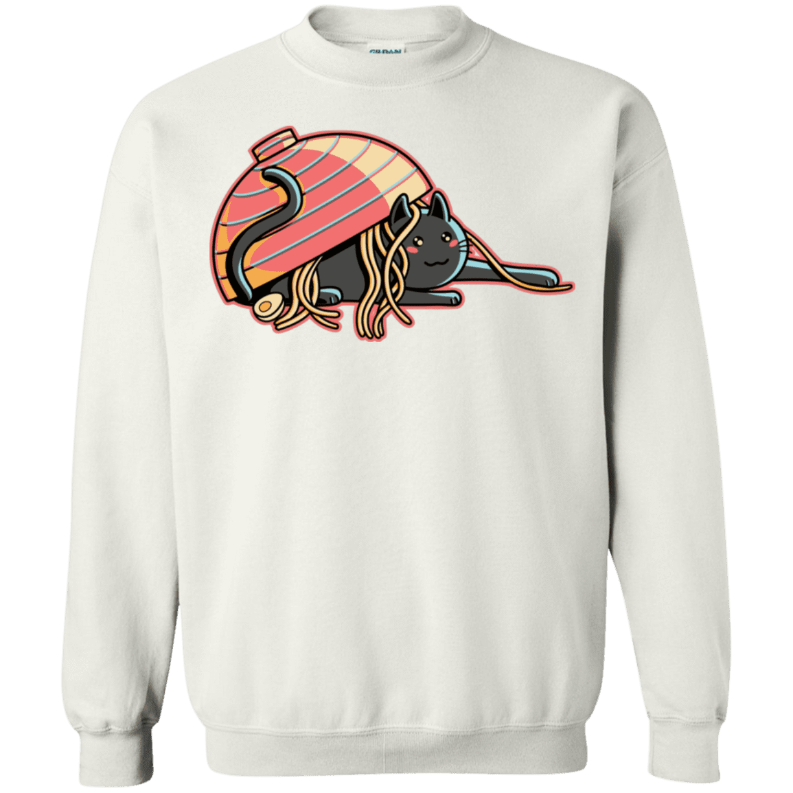 Sweatshirts White / S Ramen Loving Cat Crewneck Sweatshirt
