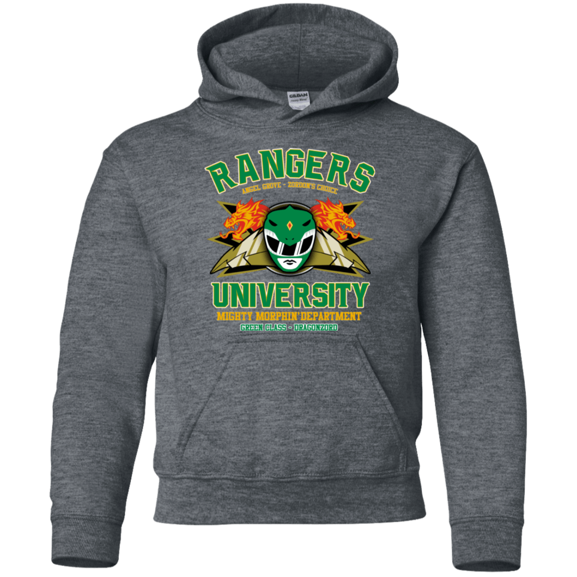 Sweatshirts Dark Heather / YS Rangers U Green Ranger Youth Hoodie