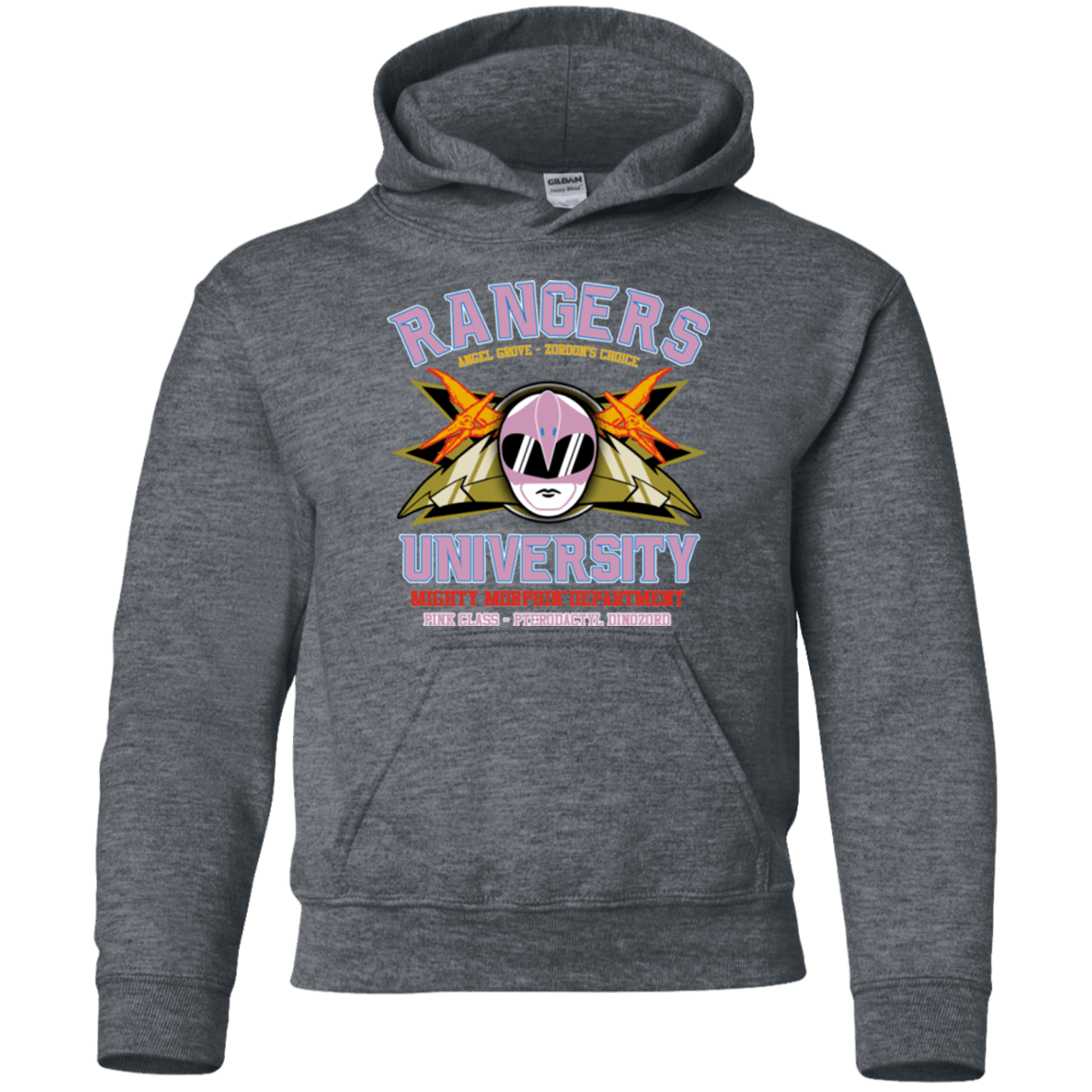 Sweatshirts Dark Heather / YS Rangers U Pink Ranger Youth Hoodie