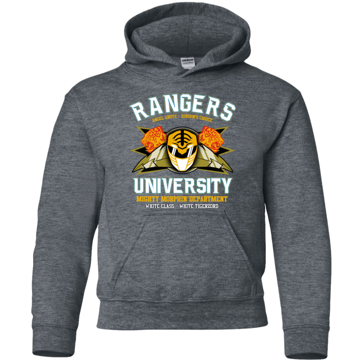 Sweatshirts Dark Heather / YS Rangers U White Ranger Youth Hoodie