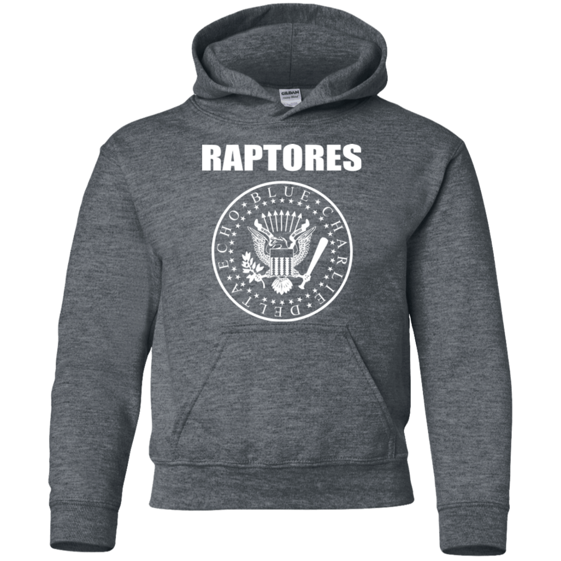 Sweatshirts Dark Heather / YS Raptores Youth Hoodie