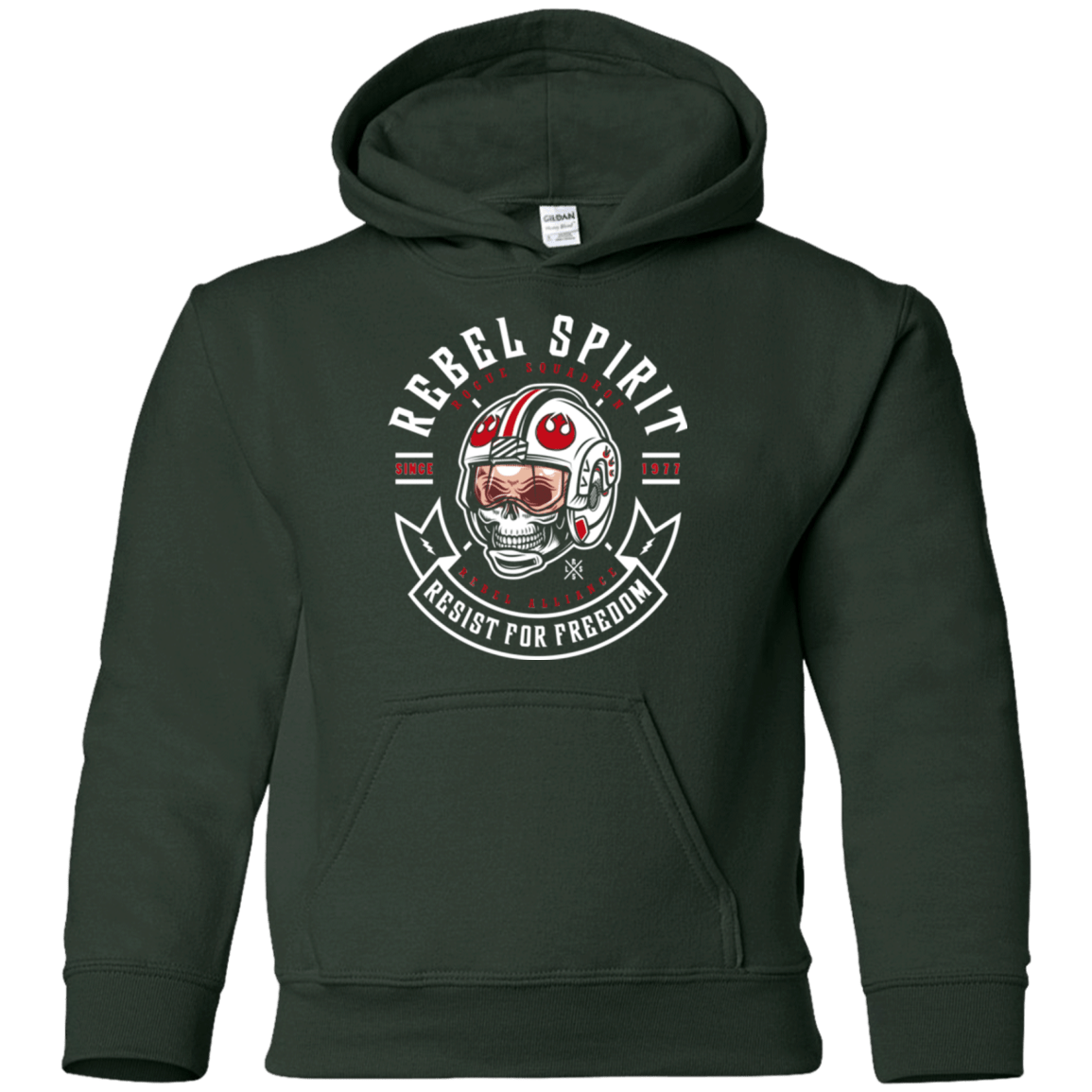 Sweatshirts Forest Green / YS Rebel Since 1977 Youth Hoodie