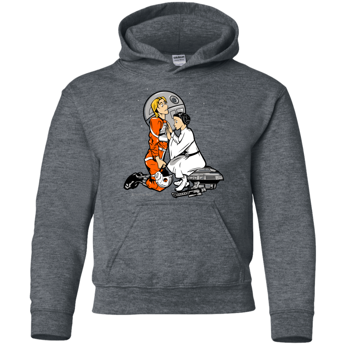 Sweatshirts Dark Heather / YS Rebellion Hero Youth Hoodie