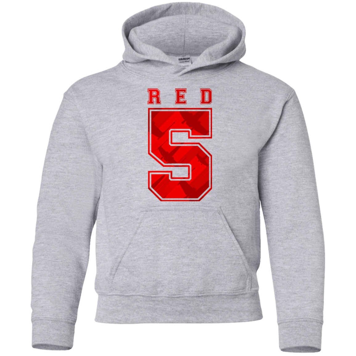 Sweatshirts Sport Grey / YS Red 5 Youth Hoodie