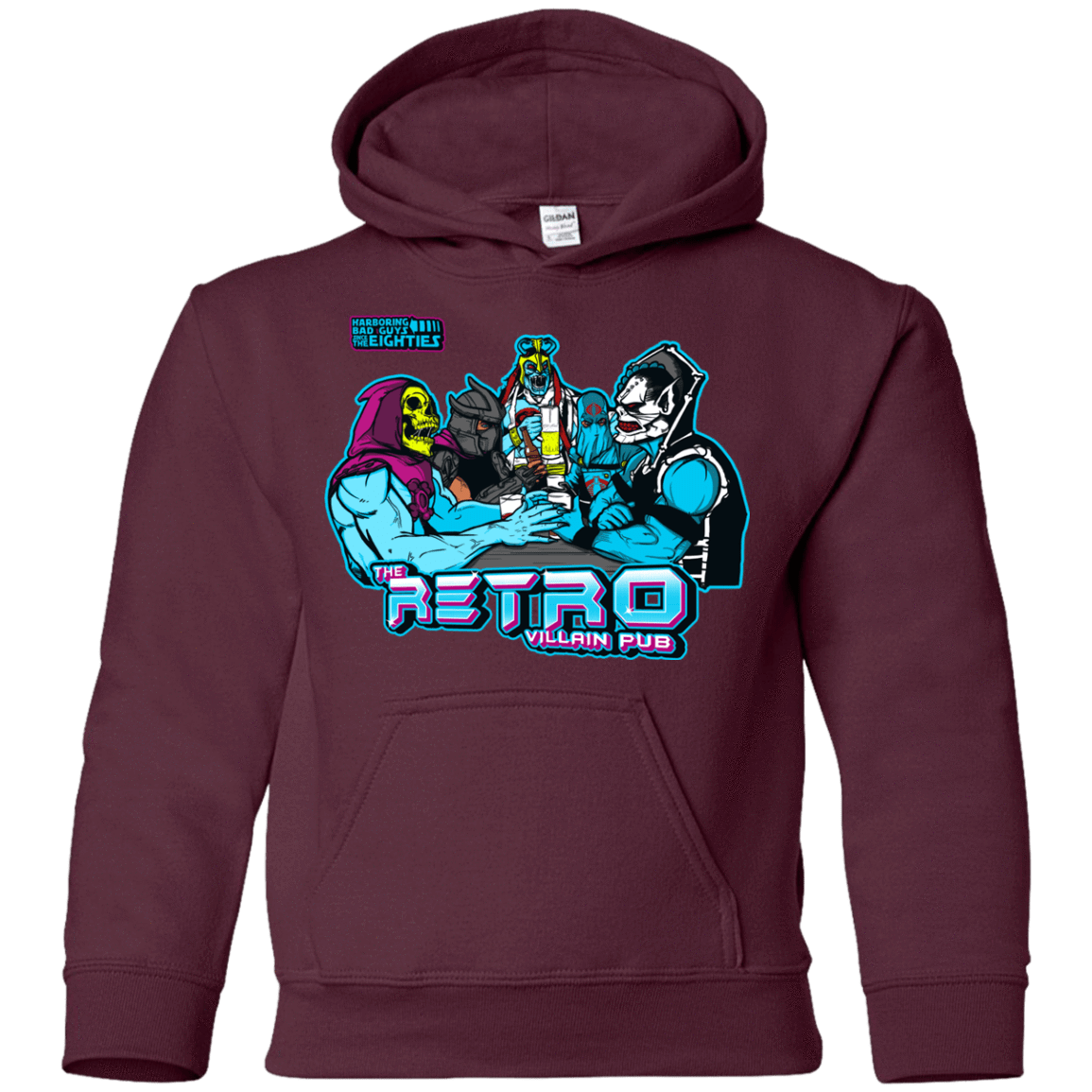 Sweatshirts Maroon / YS Retro Villain Pub Youth Hoodie