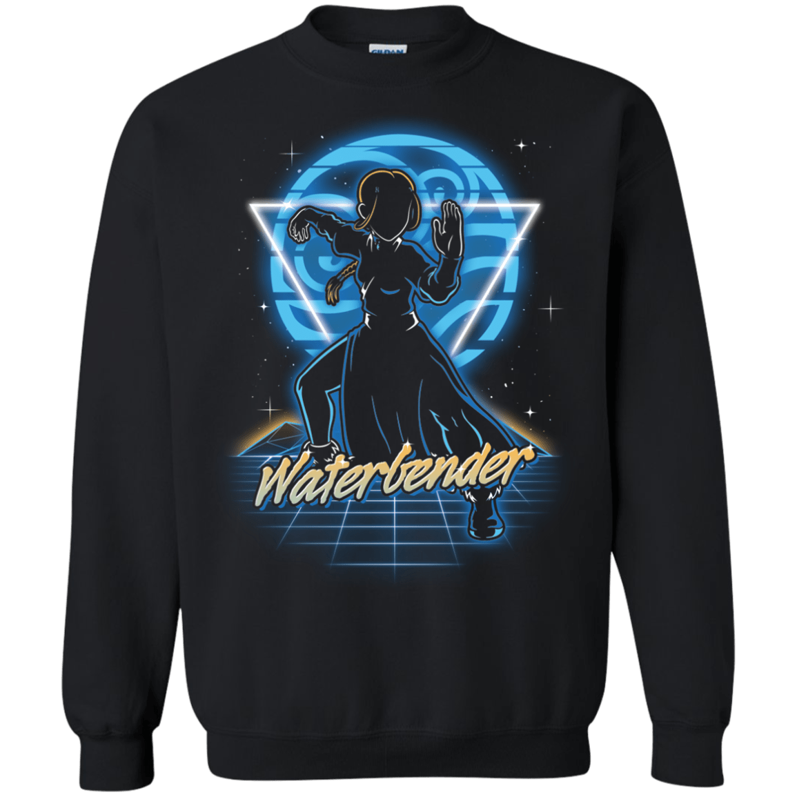 Sweatshirts Black / S Retro Waterbender Crewneck Sweatshirt