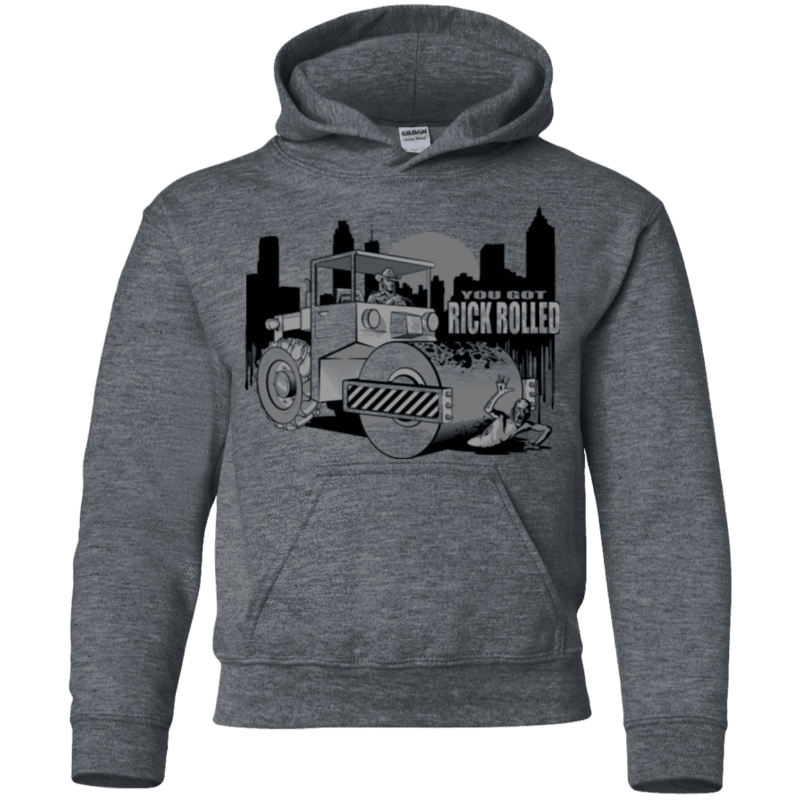 Sweatshirts Dark Heather / YS Rick Rolled Youth Hoodie