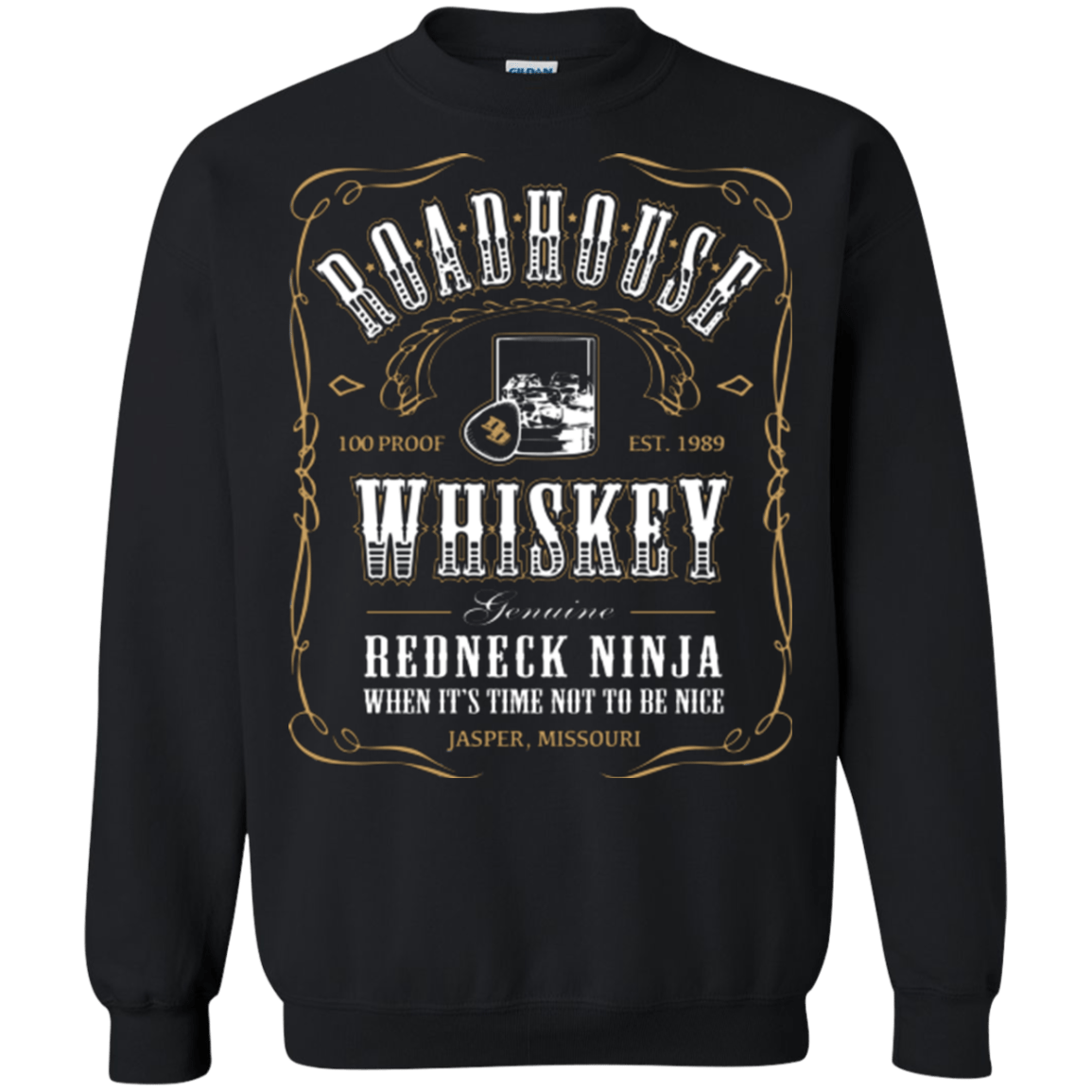 Sweatshirts Black / Small Road House Whiskey Crewneck Sweatshirt